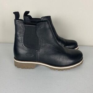 Chaco Fields Chelsea Boot Women 10.5 Black Leather Waterproof Lug Sole Ankle